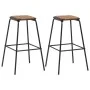 Taburetes de cocina 2 uds madera maciza de pino y acero negro de vidaXL, Taburetes de cocina - Ref: Foro24-280076, Precio: 96...