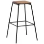 Taburetes de cocina 2 uds madera maciza de pino y acero negro de vidaXL, Taburetes de cocina - Ref: Foro24-280076, Precio: 96...