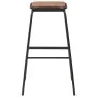 Taburetes de cocina 2 uds madera maciza de pino y acero negro de vidaXL, Taburetes de cocina - Ref: Foro24-280076, Precio: 96...
