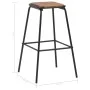 Taburetes de cocina 2 uds madera maciza de pino y acero negro de vidaXL, Taburetes de cocina - Ref: Foro24-280076, Precio: 96...