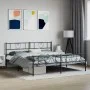 Black metal headboard and footboard bed frame 183x213 cm by , Beds and slatted bases - Ref: Foro24-355486, Price: 117,16 €, D...