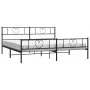 Black metal headboard and footboard bed frame 183x213 cm by , Beds and slatted bases - Ref: Foro24-355486, Price: 117,16 €, D...
