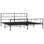 Black metal headboard and footboard bed frame 183x213 cm by , Beds and slatted bases - Ref: Foro24-355486, Price: 117,16 €, D...