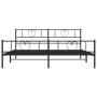 Black metal headboard and footboard bed frame 183x213 cm by , Beds and slatted bases - Ref: Foro24-355486, Price: 117,16 €, D...