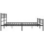 Black metal headboard and footboard bed frame 183x213 cm by , Beds and slatted bases - Ref: Foro24-355486, Price: 117,16 €, D...