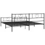 Black metal headboard and footboard bed frame 183x213 cm by , Beds and slatted bases - Ref: Foro24-355486, Price: 117,16 €, D...