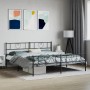 Estructura de cama cabecero y estribo metal negro 193x203 cm de , Camas y somieres - Ref: Foro24-355487, Precio: 119,05 €, De...