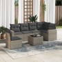 Set de sofás de jardín 7 piezas con cojines ratán PE gris de , Conjuntos de jardín - Ref: Foro24-3219030, Precio: 415,41 €, D...
