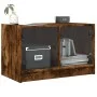 Mueble de TV con puertas de vidrio roble ahumado 68x37x42 cm de , Muebles TV - Ref: Foro24-836361, Precio: 38,08 €, Descuento: %