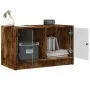 Mueble de TV con puertas de vidrio roble ahumado 68x37x42 cm de , Muebles TV - Ref: Foro24-836361, Precio: 38,08 €, Descuento: %