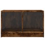 Mueble de TV con puertas de vidrio roble ahumado 68x37x42 cm de , Muebles TV - Ref: Foro24-836361, Precio: 38,41 €, Descuento: %