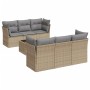 Set sofás de jardín 7 piezas y cojines ratán sintético beige de , Conjuntos de jardín - Ref: Foro24-3249098, Precio: 477,16 €...