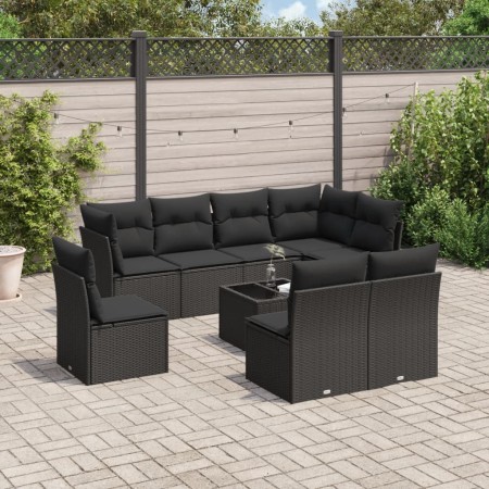 Set de sofás de jardín 8 piezas y cojines ratán sintético negro de , Conjuntos de jardín - Ref: Foro24-3217765, Precio: 547,6...