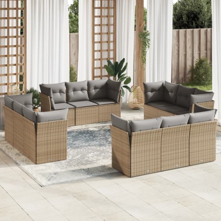 Set de sofás de jardín 12 pzas y cojines ratán sintético marrón de , Conjuntos de jardín - Ref: Foro24-3249168, Precio: 882,7...