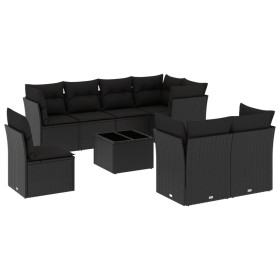 Set de sofás de jardín 8 piezas y cojines ratán sintético negro de , Conjuntos de jardín - Ref: Foro24-3249774, Precio: 606,4...