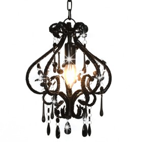Lámpara de techo con cuentas plateado redonda E14 de vidaXL, Lámparas - Ref: Foro24-281594, Precio: 45,24 €, Descuento: %