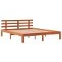 Estructura cama con cabecero madera pino marrón cera 150x200 cm de , Camas y somieres - Ref: Foro24-844275, Precio: 104,06 €,...