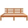 Estructura cama con cabecero madera pino marrón cera 150x200 cm de , Camas y somieres - Ref: Foro24-844275, Precio: 104,06 €,...