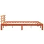 Estructura cama con cabecero madera pino marrón cera 150x200 cm de , Camas y somieres - Ref: Foro24-844275, Precio: 104,06 €,...