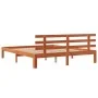 Estructura cama con cabecero madera pino marrón cera 150x200 cm de , Camas y somieres - Ref: Foro24-844275, Precio: 104,06 €,...