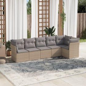 Juego de sofás jardín con cojines 6 pzas ratán sintético beige de , Conjuntos de jardín - Ref: Foro24-3249498, Precio: 393,47...