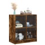Armario auxiliar puertas de vidrio roble ahumado 68x37x75,5 cm de , Aparadores - Ref: Foro24-836382, Precio: 77,32 €, Descuen...