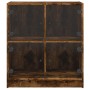 Armario auxiliar puertas de vidrio roble ahumado 68x37x75,5 cm de , Aparadores - Ref: Foro24-836382, Precio: 77,32 €, Descuen...