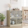 Armario auxiliar puertas de vidrio roble Sonoma 68x37x75,5 cm de , Aparadores - Ref: Foro24-836380, Precio: 76,24 €, Descuent...