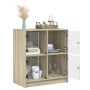 Armario auxiliar puertas de vidrio roble Sonoma 68x37x75,5 cm de , Aparadores - Ref: Foro24-836380, Precio: 76,24 €, Descuent...