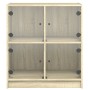 Armario auxiliar puertas de vidrio roble Sonoma 68x37x75,5 cm de , Aparadores - Ref: Foro24-836380, Precio: 76,24 €, Descuent...