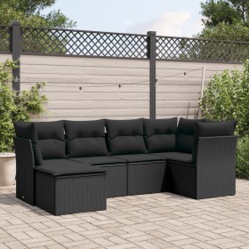 Set de sofás de jardín 6 piezas y cojines ratán sintético negro de , Conjuntos de jardín - Ref: Foro24-3217945, Precio: 370,8...