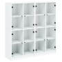 Estantería con puertas madera de ingeniería negro 136x37x142 cm de , Librerías y estanterías - Ref: Foro24-3206517, Precio: 2...