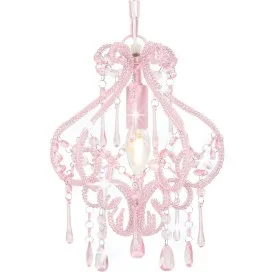 Lámpara de techo con cuentas rosa redonda E14 de vidaXL, Lámparas - Ref: Foro24-281595, Precio: 41,56 €, Descuento: %