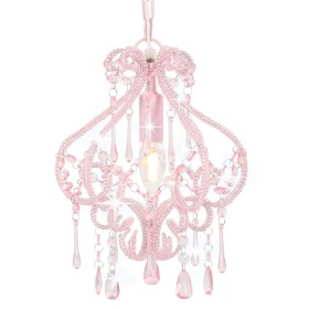 Lámpara de techo con cuentas rosa redonda E14 de vidaXL, Lámparas - Ref: Foro24-281595, Precio: 40,56 €, Descuento: %