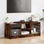 Mueble de TV con puertas de vidrio roble ahumado 102x37x42 cm de , Muebles TV - Ref: Foro24-836375, Precio: 63,94 €, Descuent...