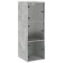 Mueble de pared puertas de vidrio gris hormigón 35x37x100 cm de , Taquillas y armarios de almacenamiento - Ref: Foro24-836486...