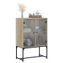 Armario auxiliar puertas de vidrio roble Sonoma 69x37x100 cm de , Aparadores - Ref: Foro24-836548, Precio: 74,64 €, Descuento: %