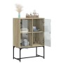 Armario auxiliar puertas de vidrio roble Sonoma 69x37x100 cm de , Aparadores - Ref: Foro24-836548, Precio: 74,64 €, Descuento: %