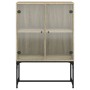 Armario auxiliar puertas de vidrio roble Sonoma 69x37x100 cm de , Aparadores - Ref: Foro24-836548, Precio: 74,64 €, Descuento: %