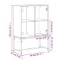 Armario auxiliar puertas de vidrio roble Sonoma 69x37x100 cm de , Aparadores - Ref: Foro24-836548, Precio: 74,64 €, Descuento: %