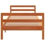 Estructura de cama madera maciza de pino marrón cera 75x190 cm de , Camas y somieres - Ref: Foro24-844488, Precio: 95,90 €, D...