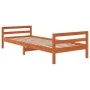 Estructura de cama madera maciza de pino marrón cera 75x190 cm de , Camas y somieres - Ref: Foro24-844488, Precio: 95,90 €, D...