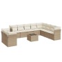 Set de sofás de jardín 11pzas con cojines ratán sintético beige de , Conjuntos de jardín - Ref: Foro24-3217868, Precio: 726,1...