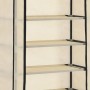Mueble zapatero de tela con funda color crema 57x29x162 cm de vidaXL, Zapateros y organizadores de calzado - Ref: Foro24-2824...