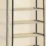Mueble zapatero de tela con funda color crema 57x29x162 cm de vidaXL, Zapateros y organizadores de calzado - Ref: Foro24-2824...