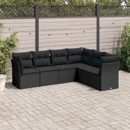 Set de sofás de jardín 6 piezas y cojines ratán sintético negro de , Conjuntos de jardín - Ref: Foro24-3249514, Precio: 399,4...