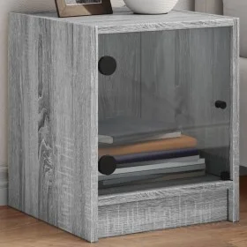 Nightstands with glass doors 2 units gray Sonoma 35x37x42 cm by , Nightstands - Ref: Foro24-836354, Price: 40,78 €, Discount: %