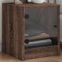 Mesitas noche con puertas vidrio 2 uds roble marrón 35x37x42 cm de , Mesitas de noche - Ref: Foro24-836356, Precio: 40,78 €, ...