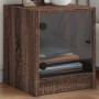 Mesitas noche con puertas vidrio 2 uds roble marrón 35x37x42 cm de , Mesitas de noche - Ref: Foro24-836356, Precio: 41,41 €, ...