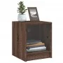 Mesitas noche con puertas vidrio 2 uds roble marrón 35x37x42 cm de , Mesitas de noche - Ref: Foro24-836356, Precio: 40,78 €, ...